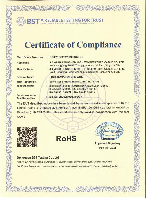 Certificate of Compliance 